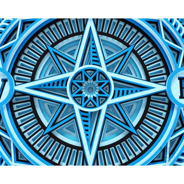 Compass Layered Svg 3D SVG Compass, Layered Compass SVG, Windrose Compass SVG | Inspire Uplift
