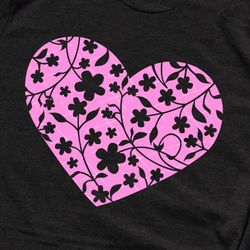 Pink Heart floral clipart Love sign Mandala art Gifts Craft print Digital downloads files