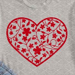 red heart floral clipart valentines day mandala art gifts craft print digital downloads files
