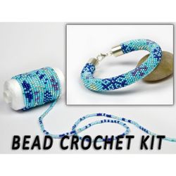 PDF Pattern for bead crochet bracelet, Bead crochet kit, Snowflake pattern, DIY jewelry Christmas, Making kit, Xmas wint