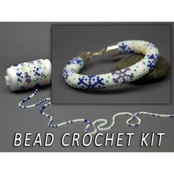 Bead crochet bracelet kit, Make your own kit Christmas, Xmas jewelry, Secret santa, Gift ideas bead crochet kit