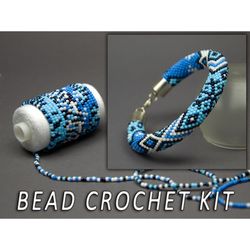 Bead crochet bracelet kit make your own kit christmas Xmas jewelry adult craft secret santa gift idea crochet with beads