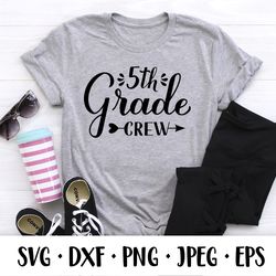 5th Grade Crew hand lettered SVG. First day of school