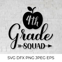 4th grade squad lettering. first day of school svg