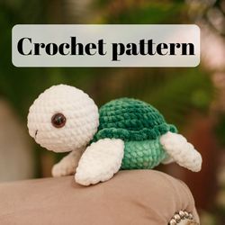 Crochet turtle plush pattern, crochet sea turtle, turtle plush pattern pdf
