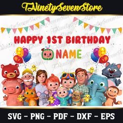 happy 1st birthday png, birthday png, family party png, digital download