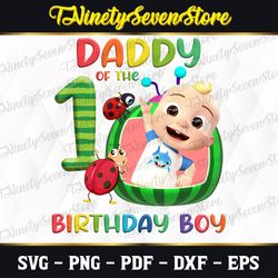 daddy of the 1st birthday boy png, child party png, watermelon with ladybug png, digital download