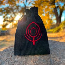 Fire Emblem Embroidered DnD Dice Bag, FE3H Inspired D&D Dice Pouch: Crest of Seiros Embroidery, Byleth Three Houses Geek