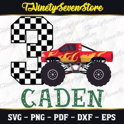personalized name and age with monster truck, cricut, svg files, file for cricut, for silhouette, cut file, dxf, png