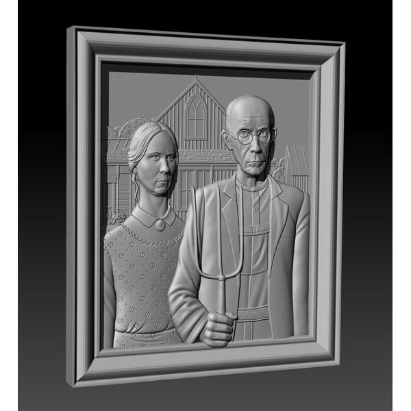 Painting American Gothic 3D