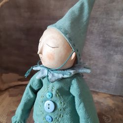 Ooak doll Gnome. Handmade art doll.  Fantasy creature gnome.