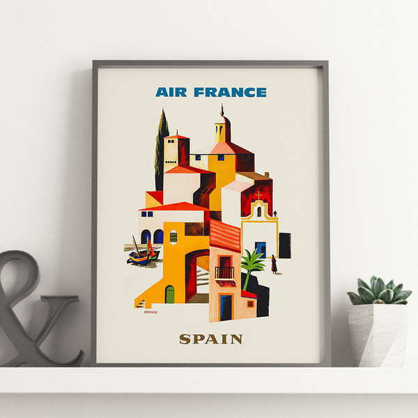 Spain - Air France vintage travel poster by Francois Vernier 1959.jpg