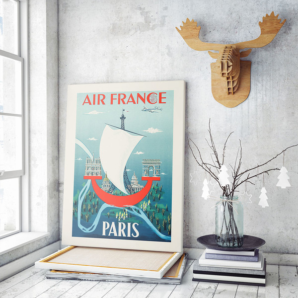Paris 2000 Years - Air France vintage travel poster by J. Bilon 1952.jpg