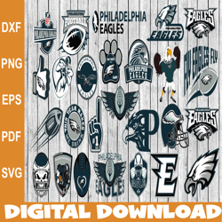 Bundle 26 Files Philadelphia Eagles Football team Svg, Philadelphia Eagles Svg, NFL Teams svg, NFL Svg, Png, Dxf, Eps
