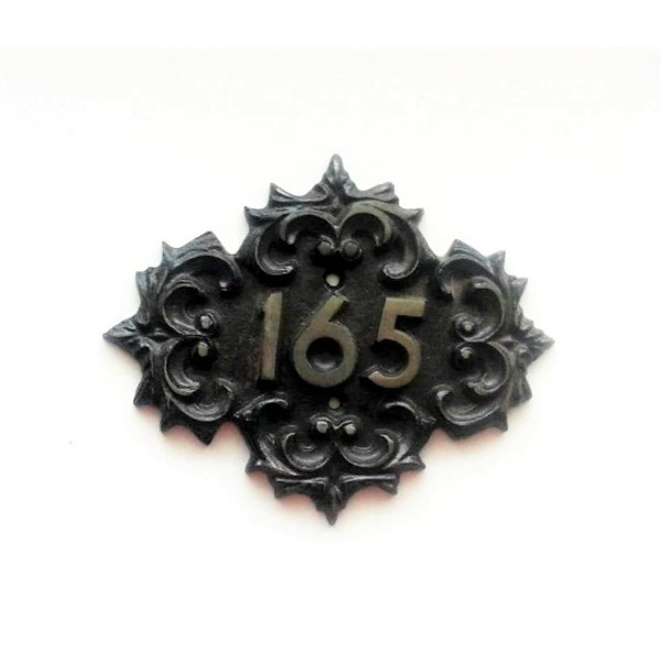 cast iron address number plaque 165