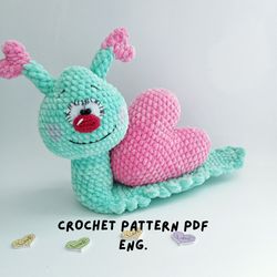 Snail toy crochet pattern PDF, amigurumi snail, nursery decoration crochet, snail pattern amigurumi toys plush