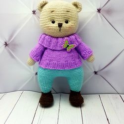 Crochet Bear PATTERN, Classic Amigurumi Teddy Bear Toy Tutorial, Printable PDF, In English