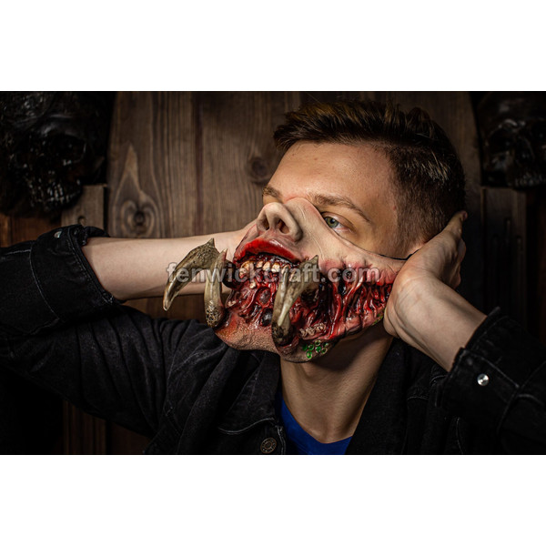 monster half mask zombie prosthetic