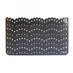 Leather clutch. Woman leather bag with chain.