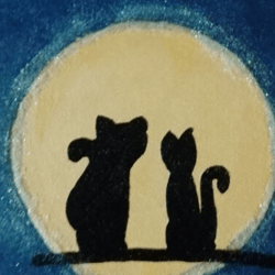 Black cats in the moon poster