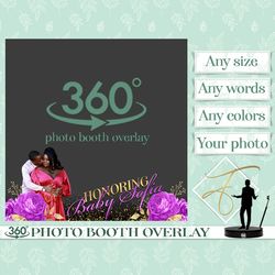 Baby Shower 360 Booth Overlay Purple 360 Booth Baby Shower Frame Flowers Baby Shower Touchpix Video Booth Gold Slow 360