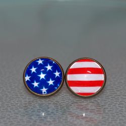 American Flag earrings, Stars and Stripes earrings, USA earrings, USA Flag earrings, american earrings studs