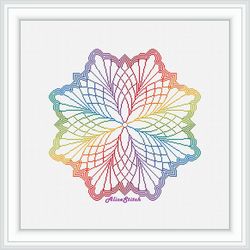 cross stitch pattern mandala cobweb ornament rainbow gossamer panel abstract pillow napkin counted crossstitch patterns