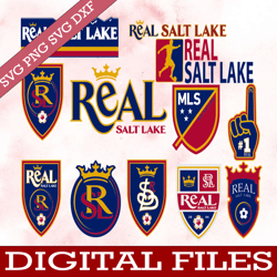 bundle 12 styles mls real salt lake soccer team svg, real salt lake svg, mls teams svg, mls svg, png, dxf, eps