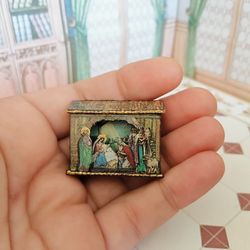 Nativity Scene. Christmas Miniature. Dollhouse Miniature. 1:12.