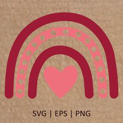 Rainbow Heart SVG | Valentines Day SVG | Rainbow PNG | Love Heart Svg | Digital Download Cricut Svg File | 001
