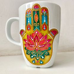 Mug with Hamsa pattern