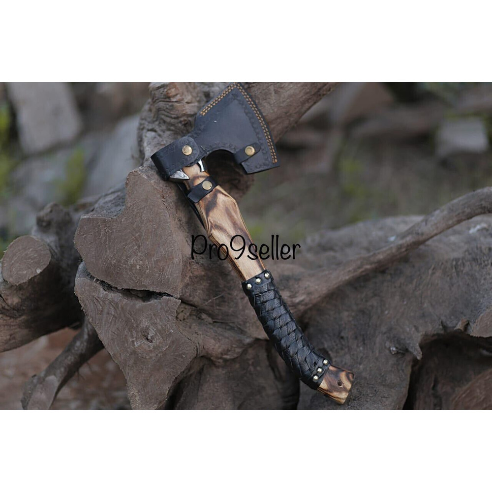 Custom Handmade Viking Axe Carbon Steel Hatchet Valhalla Axe Gift For Him 4.jpg