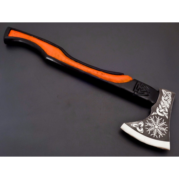 GROOMSMEN GIFT Custom Handmade Carbon Steel Engraved Viking Axe Anniversary Gift 1.jpg