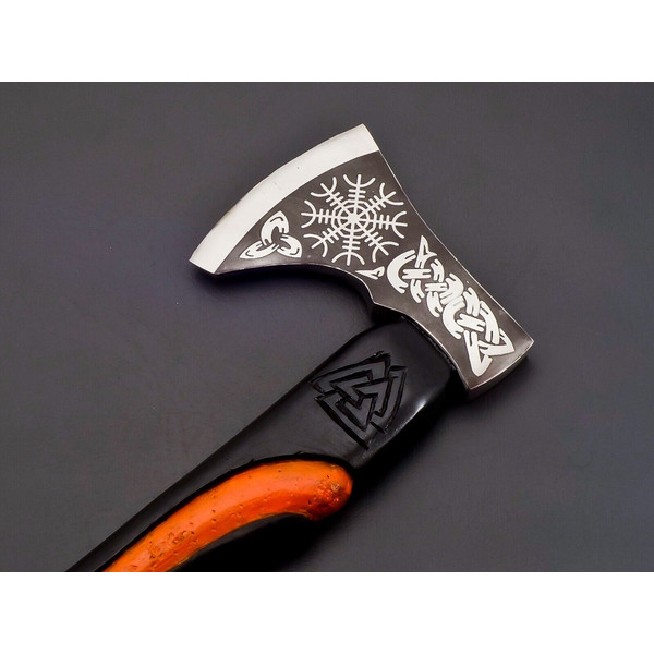 GROOMSMEN GIFT Custom Handmade Carbon Steel Engraved Viking Axe Anniversary Gift 6.jpg