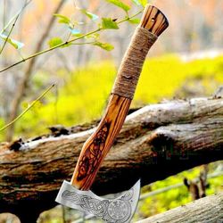 custom handmade viking axe, carbon steel hatchet valhalla axe battle axe, viking axe, battle axe, hand forged axe