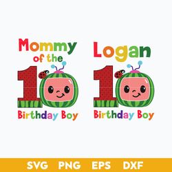 cocomelon mommy of the birthday boy and logan birthday svg, cocomelon svg, png dxf eps file