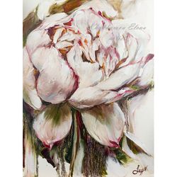 Lotus Painting Floral Original Art Water Lily Artwork Flower Oil Painting Impressionist Impasto Wall Art Nymphaea 16x12