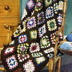 Vintage Crochet Pattern PDF, Classic Granny Squares Crochet Roseanne Blanket Pattern, So Easy Vintage Afghan Pattern