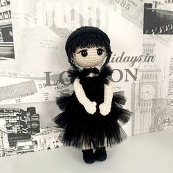 Wednesday Addams crochet doll Wednesday plush toy