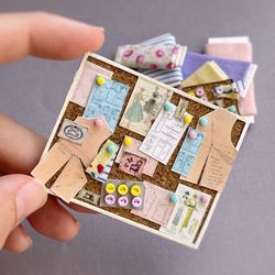 Miniature seamstress set for a dollhouse in 1:12 scale