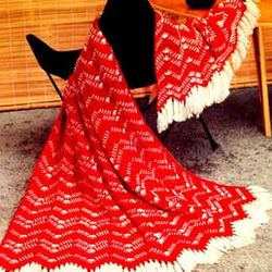 Vintage Crochet Pattern PDF, Crochet Afghan Blanket Pattern, vintage PDF Instant Digital Download, striped Blanket