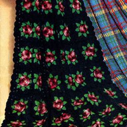Vintage Crochet Pattern PDF, Granny Squares Crochet Pattern to make a Rose Flower Blossom & Leaves Hexagon Motif Afghan