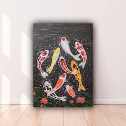 Koi Fish oil painting Asian art