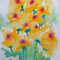 poppy watercolor flowers painting original art poppies artwork by zina vysota