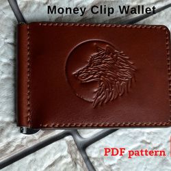 Leather pattern Money Clip Wallet