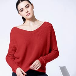 knotted open back sweater, holly
