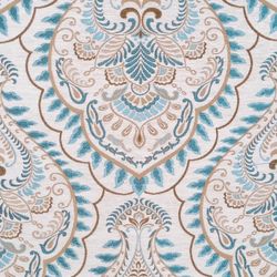 Floral Damask Fabric, Upholstery Fabric, Woven Jacquard Fabric, Turquoise Fabric, Damask Fabric, Floral Fabric