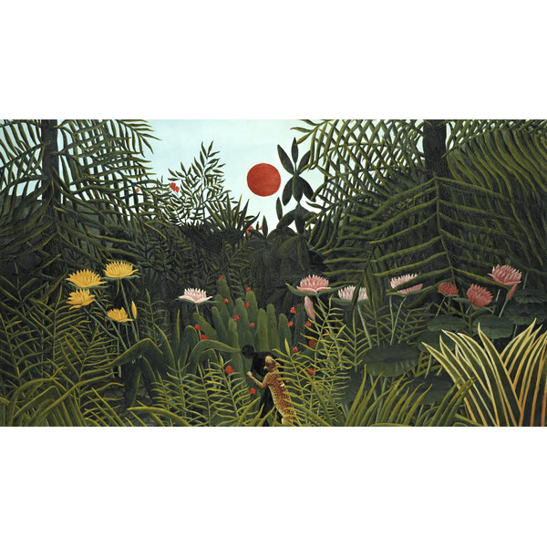 Henri Rousseau's Virgin Forest with Sunset Samsung Frame TV.png