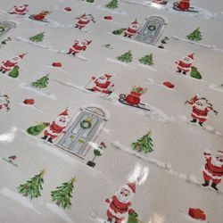 Christmas Holly PVC,  Christmas Tablecloth Fabric, Oilcloth Fabric