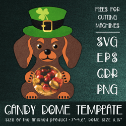 Dachshund Candy Dome | Patricks Day Paper Craft Template